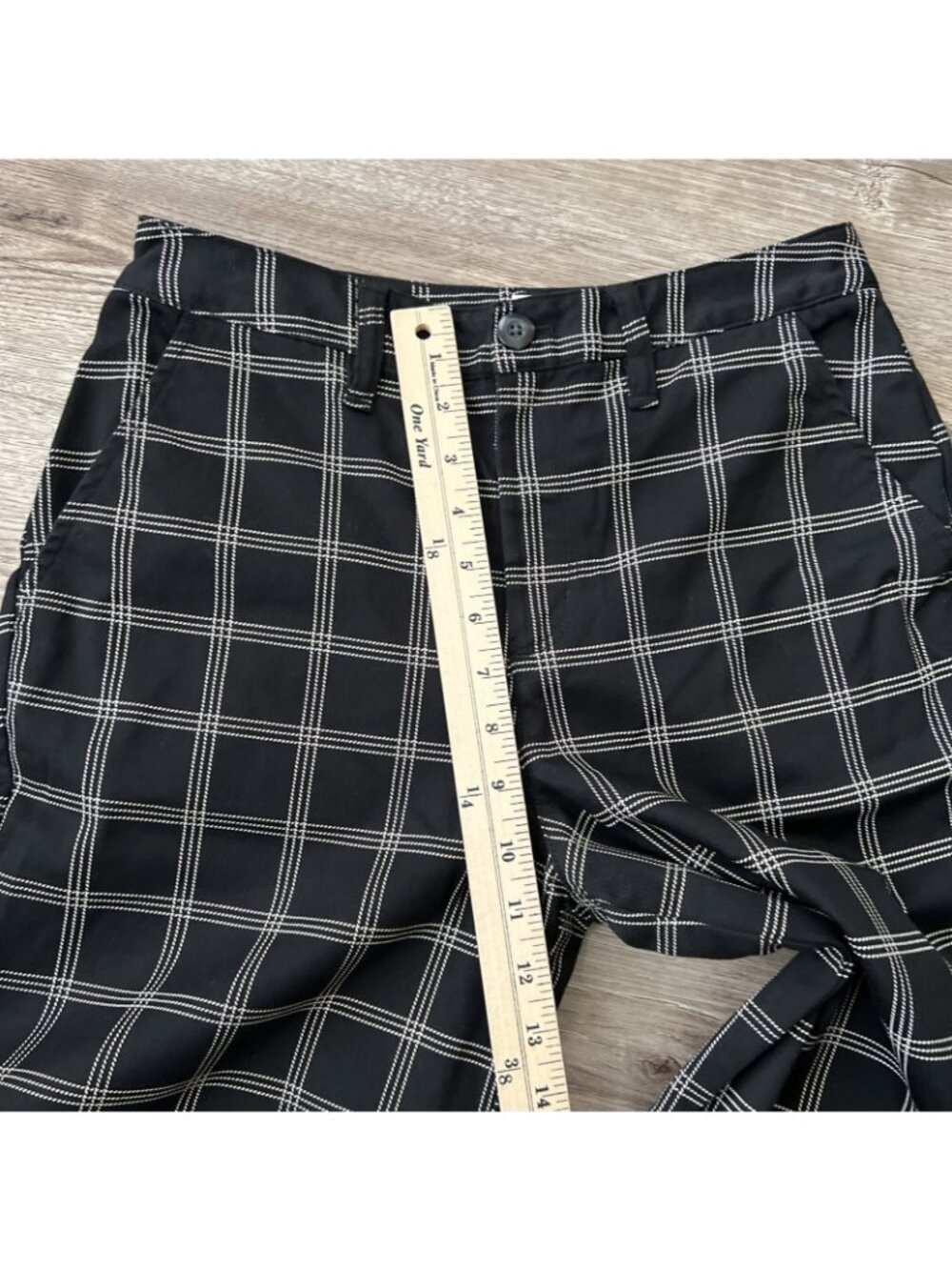 Vans Breanna Relaxed Straight Pants Womens 25 Black Check Plaid Ankle Length - Picture 9 of 16